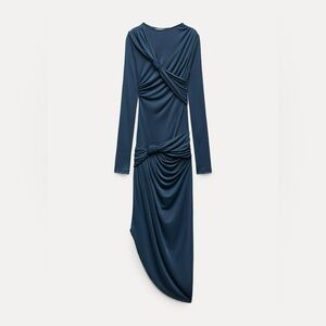 Zara Asymmetrical Navy Dress